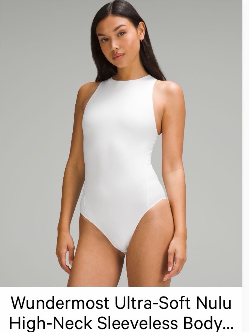 lululemon athletica White High-Neck Sleeveless bodysuit (xs)